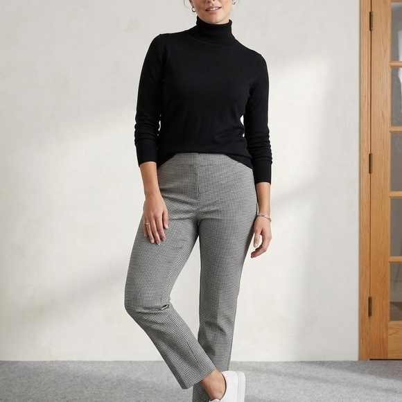 cupcakes & cashmere Pants - Cupcakes and Cashmere Gingham High Rise Pull On Pants Size 12 Black White